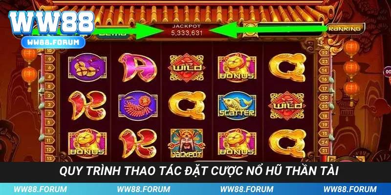 Quy trình thao tác đặt cược tựa game nổ hũ thần tài